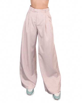 CADì - Pantalone palazzo gessato - ROSA - PANTALONE - Habiti