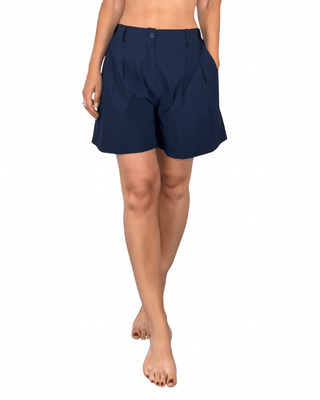 Habiti - Bermuda con pences - BLU - BERMUDA E SHORTS - Habiti