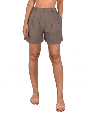 Habiti - Bermuda con pences - FANGO - BERMUDA E SHORTS - Habiti