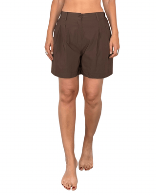 Habiti - Bermuda con pences - MORO - BERMUDA E SHORTS - Habiti