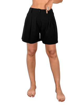 Habiti - Bermuda con pences - NERO - BERMUDA E SHORTS - Habiti