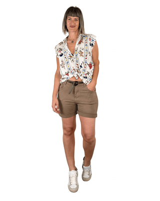 Habiti - Bermuda in cotone - TABACCO - BERMUDA E SHORTS - Habiti