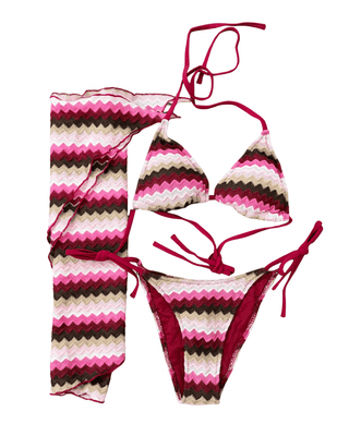 Habiti - Bikini Canarie con pareo - BORDEAUX - COSTUME - Habiti