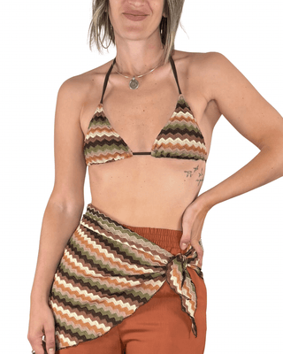 Habiti - Bikini Canarie con pareo - MATTONE - COSTUME - Habiti