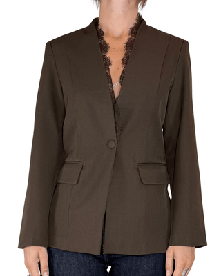 Habiti - Blazer con pizzo - MORO - GIACCA E BLAZER - Habiti