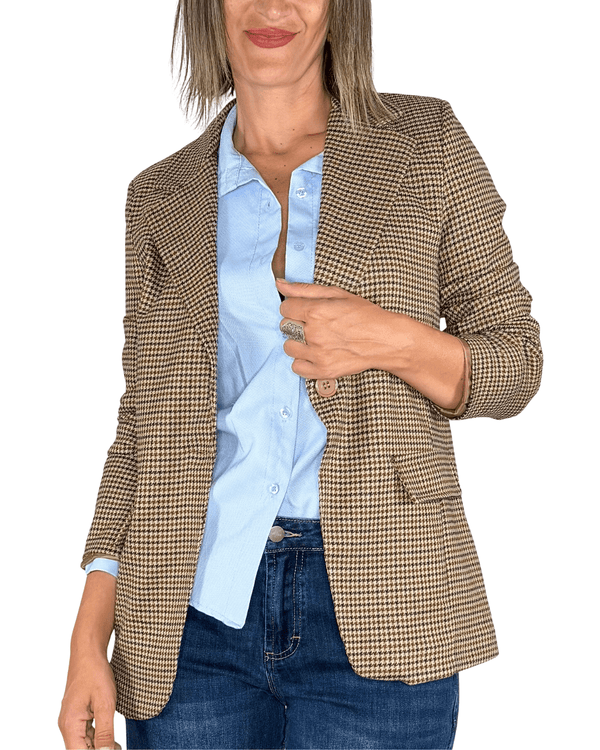 Habiti - Blazer quadri - TABACCO
