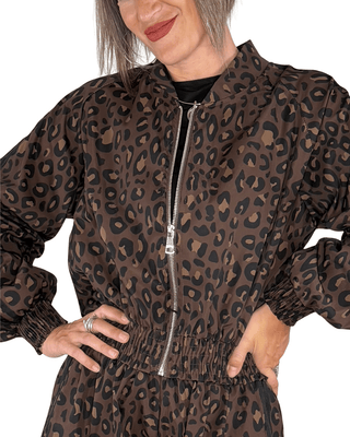 Habiti - Bomber animalier - CIOCCOLATO - CAPOSPALLA - Habiti