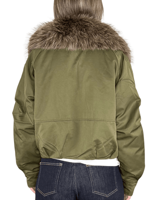 Habiti - Bomber double imbottito con ecopelliccia - VERDE MILITARE - CAPOSPALLA - Habiti