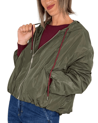 Habiti - Bomber stondato con cappuccio - VERDE MILITARE - CAPOSPALLA - Habiti
