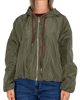 Habiti - Bomber stondato con cappuccio - VERDE MILITARE - CAPOSPALLA - Habiti