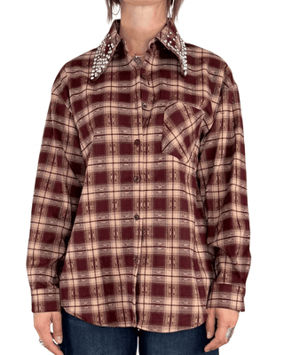 Habiti - Camici flanella cabochon - BORDEAUX - CAMICIA - Habiti