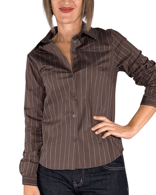 Habiti - Camicia basic righe - MORO - CAMICIA - Habiti
