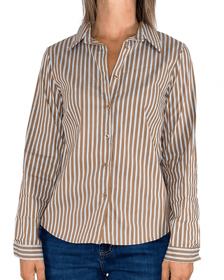 Habiti - Camicia basic righe - TABACCO - CAMICIA - Habiti