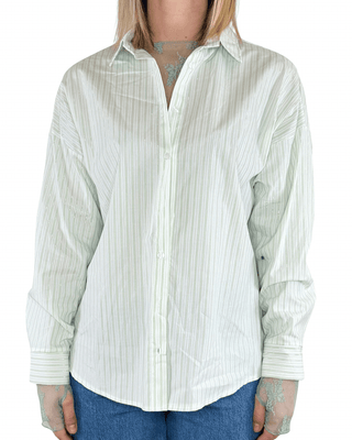 Habiti - Camicia bastoncino filo lurex - VERDE MENTA - CAMICIA - Habiti