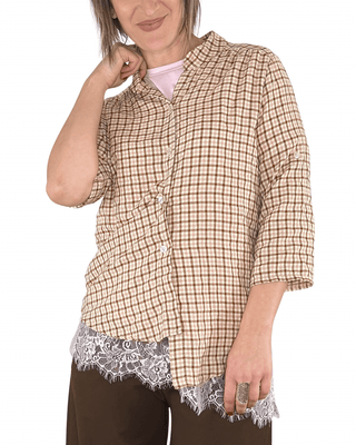 Habiti - Camicia Cami coreana quadri - ROSA - CAMICIA - Habiti