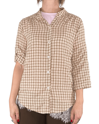 Habiti - Camicia Cami coreana quadri - ROSA - CAMICIA - Habiti