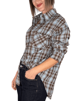 Habiti - Camicia check con borchie - CELESTE - CAMICIA - Habiti