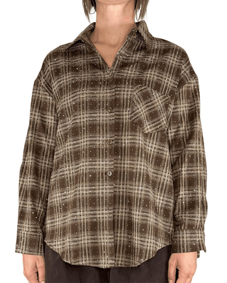 Habiti - Camicia check con borchie - MORO - CAMICIA - Habiti