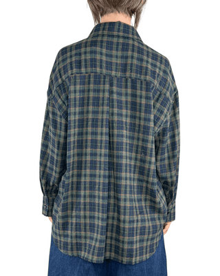 Habiti - Camicia check con patch e spille - BLU - CAMICIA - Habiti