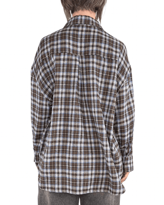 Habiti - Camicia check con patch e spille - MORO - CAMICIA - Habiti