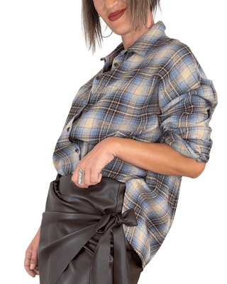 Habiti - Camicia check flanella - CELESTE - CAMICIA - Habiti