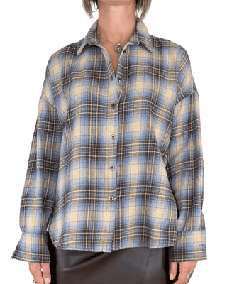 Habiti - Camicia check flanella - CELESTE - CAMICIA - Habiti