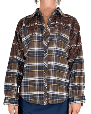 Habiti - Camicia check ricamata - MORO - CAMICIA - Habiti