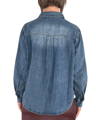 Habiti - Camicia denim applicazioni ecopelle - JEANS - CAMICIA - Habiti