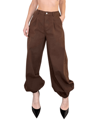 Habiti - Camicia e pantaloni oversize bull denim - CIOCCOLATO - completo e coordinato - Habiti