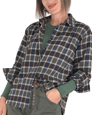 Habiti - Camicia flanella check - VERDE MILITARE - CAMICIA - Habiti