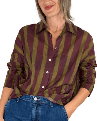 Habiti - Camicia in mussola di cotone - BORDEAUX - CAMICIA - Habiti