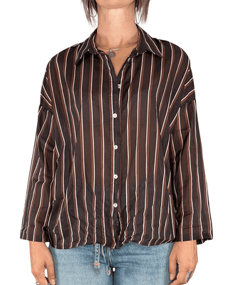 Habiti - Camicia in mussola di cotone - CIOCCOLATO - CAMICIA - Habiti