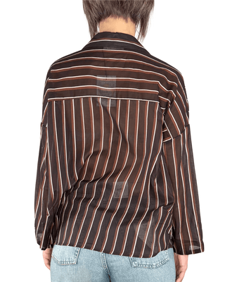 Habiti - Camicia in mussola di cotone - CIOCCOLATO - CAMICIA - Habiti