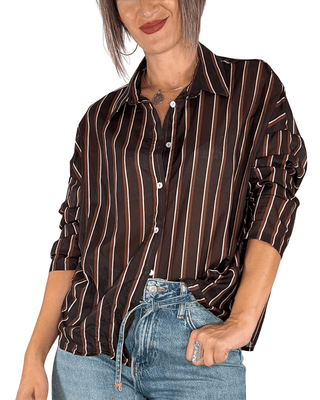 Habiti - Camicia in mussola di cotone - CIOCCOLATO - CAMICIA - Habiti