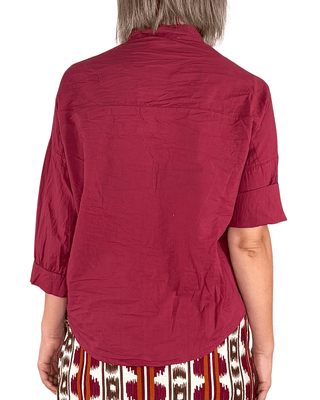Habiti - Camicia in mussola di cotone - ROSSO INDIA - CAMICIA - Habiti