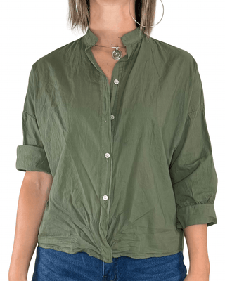 Habiti - Camicia in mussola di cotone - VERDE MILITARE - CAMICIA - Habiti