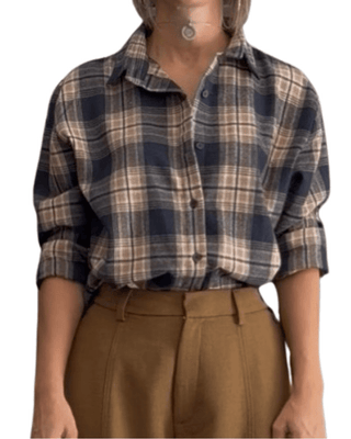 Habiti - Camicia quadri flanella - BLU - CAMICIA - Habiti