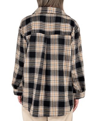 Habiti - Camicia quadri flanella - NERO - CAMICIA - Habiti