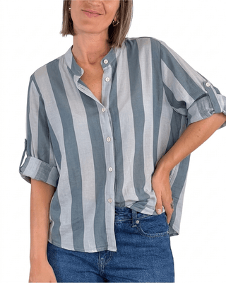 Habiti - Camicia righe in lyocell - BIANCO - CAMICIA - Habiti