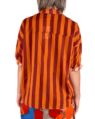 Habiti - Camicia righe in mussola di cotone - ARANCIO - CAMICIA - Habiti