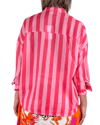 Habiti - Camicia righe in mussola di cotone - CORALLO - CAMICIA - Habiti