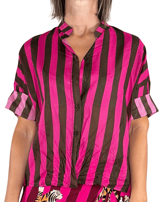 Habiti - Camicia righe in mussola di cotone - FUCSIA - CAMICIA - Habiti