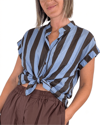 Habiti - Camicia righe in tencel - CELESTE - CAMICIA - Habiti