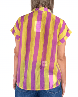 Habiti - Camicia righe in tencel - GIALLO - CAMICIA - Habiti