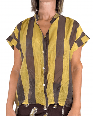 Habiti - Camicia righe in tencel - SENAPE - CAMICIA - Habiti