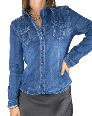 habiti - camicia slim denim - jeans - CAMICIA - Habiti