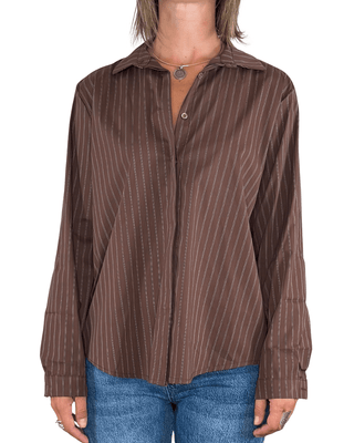 Habiti - Camicia stondata - CIOCCOLATO - CAMICIA - Habiti