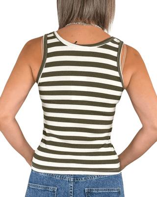 Habiti - Canotta a costine - VERDE MILITARE - T-SHIRT E TOP - Habiti