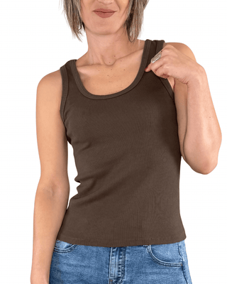 Habiti - Canotta vogatore Sarah - MORO - T-SHIRT E TOP - Habiti
