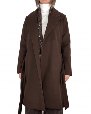 Habiti - Cappotto con cintura - MORO - CAPOSPALLA - Habiti